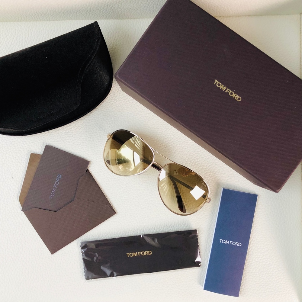 SOLD 🚫 New TOM FORD Rose Gold Aviator Sunglasses - Picture 8 of 8